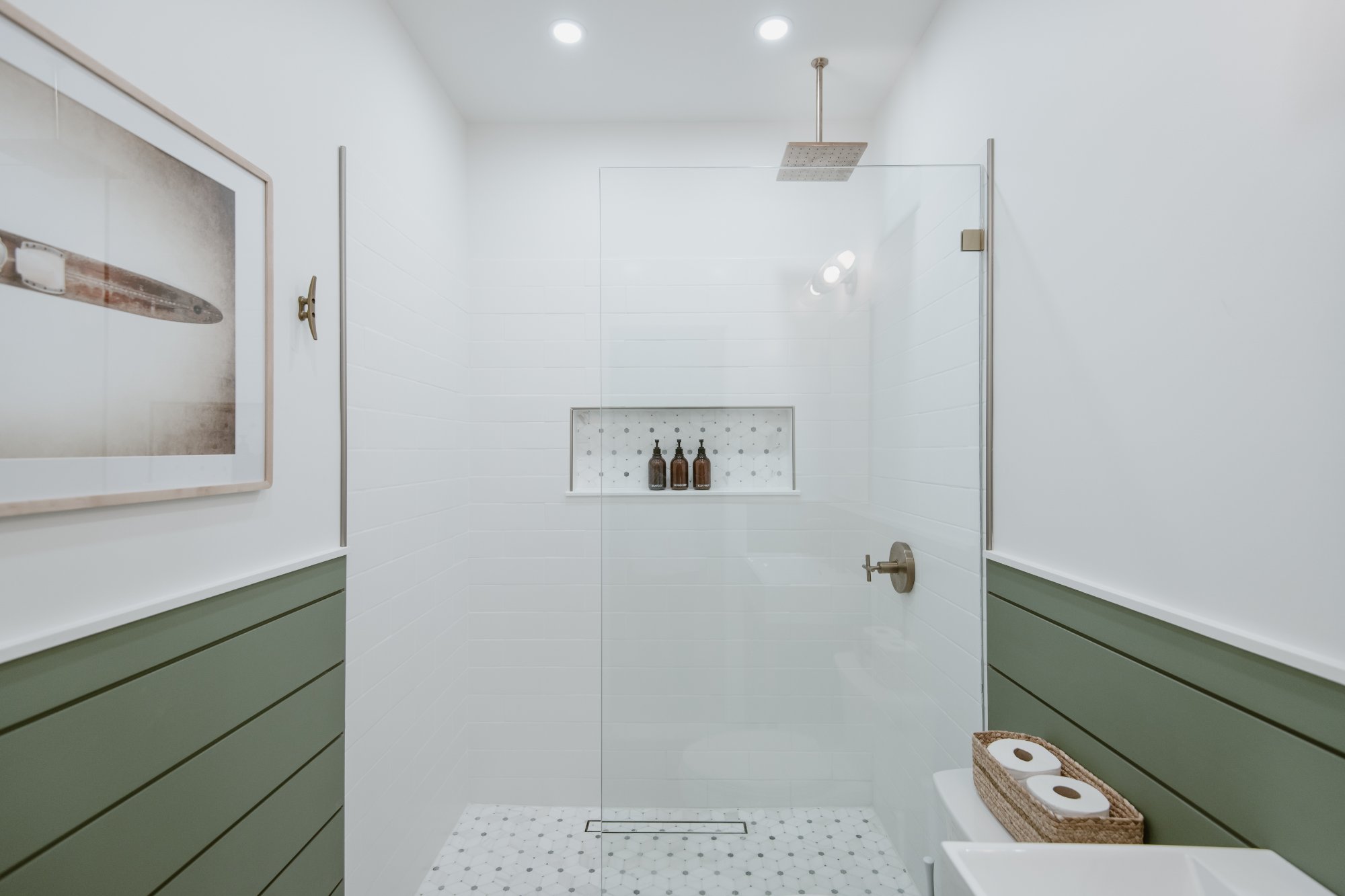 Spa bathroom with rain shower